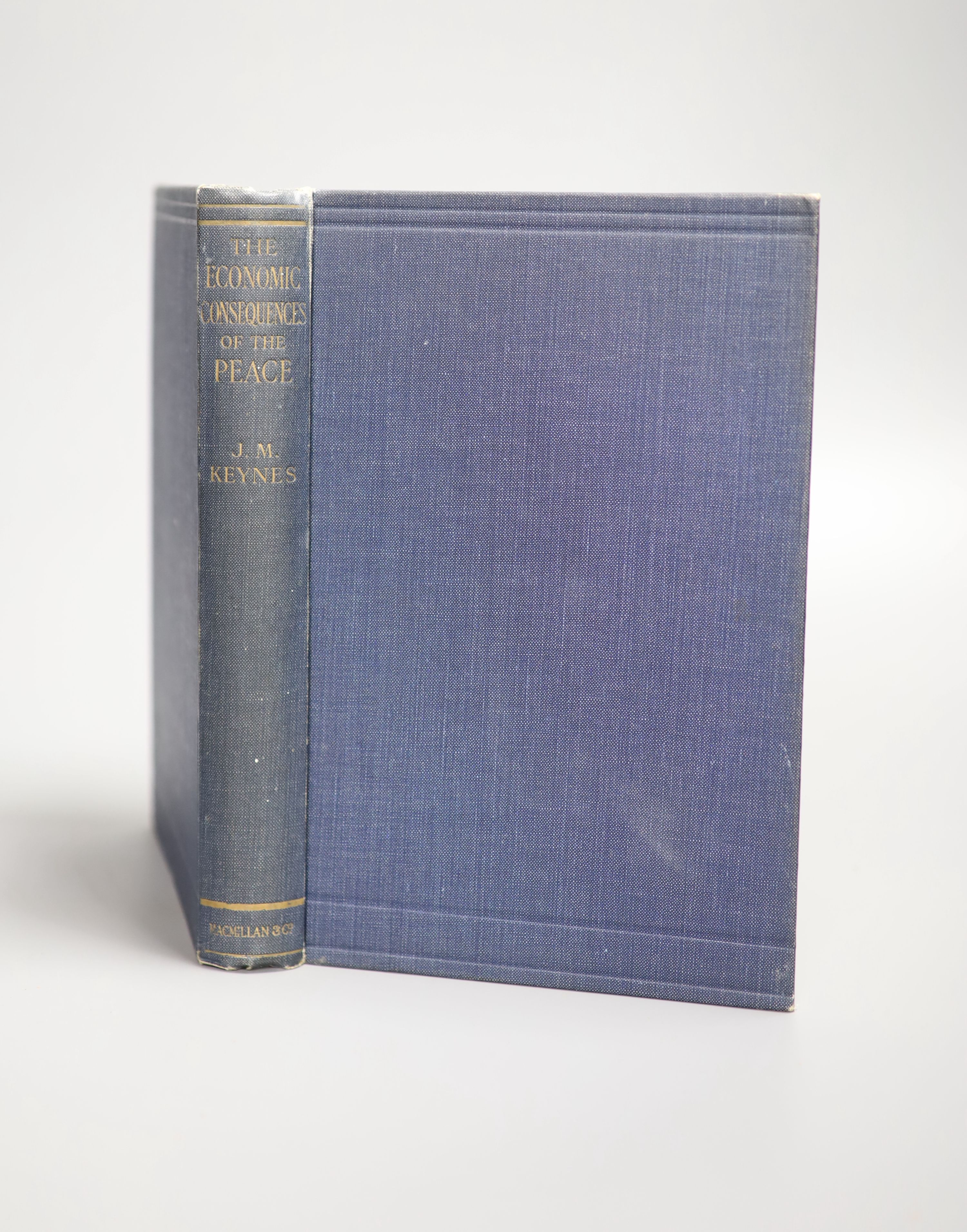 Keynes, John Maynard, 1st Baron - The Economic Consequences of the Peace, 1st edition, 8vo, original cloth, owners inscription to front free endpaper, dated 1919, Macmillan, London, 1919
